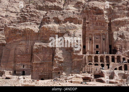 Le Moyen Orient, la Jordanie, Petra, king's Tomb, touristiques, Banque D'Images