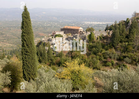 La Grèce, le Péloponnèse, ruine site, Mistra, sommaire, Banque D'Images