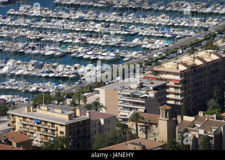 France, Côte d'Azur, Menton, port de plaisance, de la mer, Banque D'Images