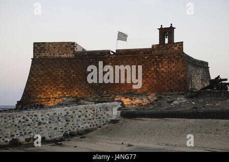 L'Espagne, Lanzarote, Arrecife, Castillo de San Gabrile, Banque D'Images