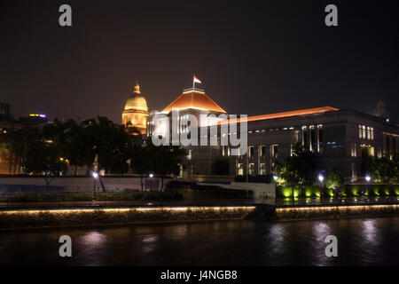 Singapour, île, ville, ville, centre, Boat Quay, quatrième banque, le parlement, le gouvernement colonial, bâtiment, Banque D'Images