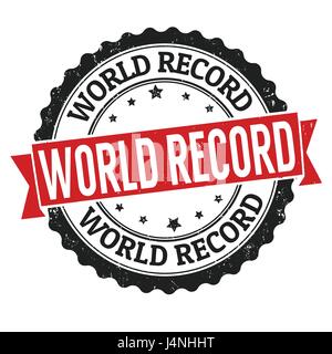 Record du monde de signer ou apposer sur fond blanc, vector illustration Illustration de Vecteur