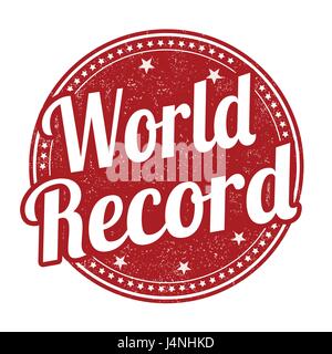 Record du monde de signer ou apposer sur fond blanc, vector illustration Illustration de Vecteur