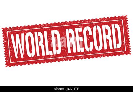 Record du monde de signer ou apposer sur fond blanc, vector illustration Illustration de Vecteur