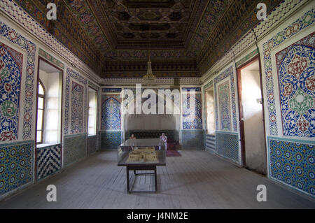 Tourné de l'intérieur du palais du Khan, Khojand, Ouzbékistan, Banque D'Images