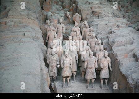 L'Armée de terre cuite est une collection de sculptures en terre cuite représentant les armées de Qin Shi Huang, le premier empereur de Chine Banque D'Images