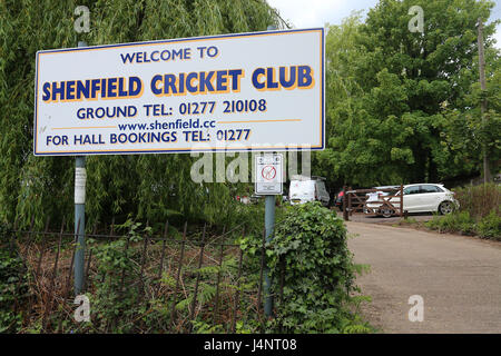 Vue générale du panneau d'entrée au cours de Shenfield CC vs CC Hornchurch Essex Shepherd Neame, Cricket League à Chelmsford Road le 13 mai 2017 Banque D'Images