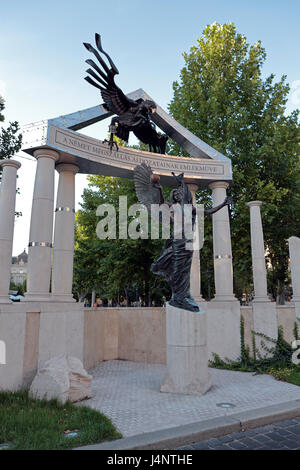 Le Mémorial des Victimes de l'invasion allemande (ou d'occupation allemande memorial) à Budapest, Hongrie. Banque D'Images