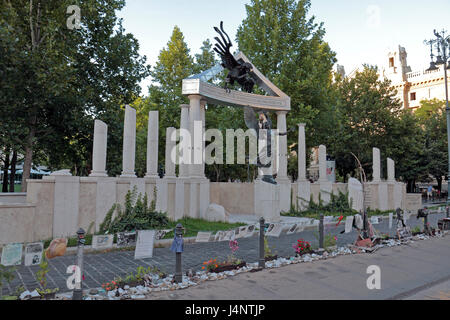 Le Mémorial des Victimes de l'invasion allemande (ou d'occupation allemande memorial) à Budapest, Hongrie. Banque D'Images