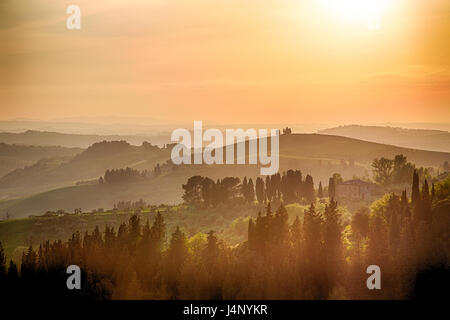 Collines de la Toscane, Italie Banque D'Images