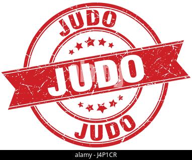 Grunge stamp ruban rond judo Illustration de Vecteur