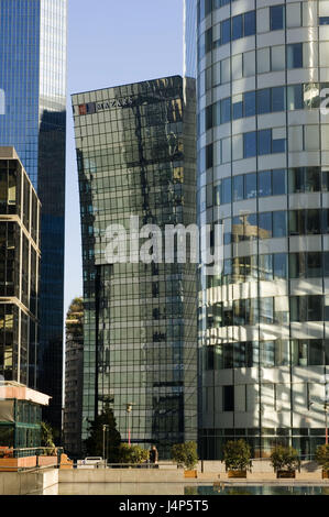 France, Paris, La Défense, les tours de bureaux, un réflecteur de façades, détail, Banque D'Images