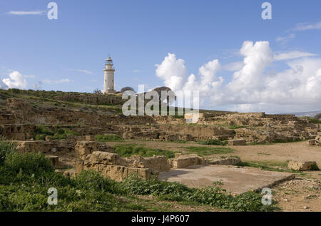 Chypre, Paphos, excavation, ruines, parc archéologique, 2. Jh.n. Chr, île de la Méditerranée, l'île, ruine site, murs de défense, théâtres, demeure, muraille les restes, histoire, vieux, historiquement, point d'intérêt, Voyage, tourisme, patrimoine culturel mondial de l'UNESCO, phare, Banque D'Images