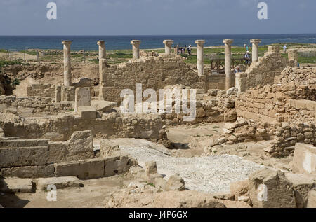 Chypre, Paphos, excavation, ruines, parc archéologique, "maison de Dionysos', 4-3 100. La Colombie-Britannique, l'île méditerranéenne, island, ruine site, murs de défense, piliers, demeure, pilier les restes, histoire, vieux, historiquement, point d'intérêt, Voyage, tourisme, patrimoine culturel mondial de l'UNESCO, Banque D'Images