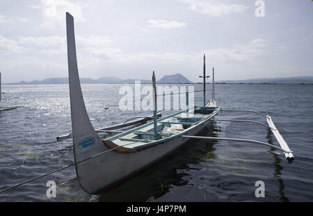 L'île de Luzon, aux Philippines, le lac Taal, boot, Banque D'Images