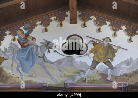 Lüftlmalerei, façade de maison, Garmisch-Partenkirchen, Allemagne, Banque D'Images