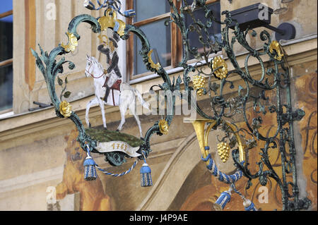 Lüftlmalerei, façade de maison, Garmisch-Partenkirchen, Allemagne, Banque D'Images