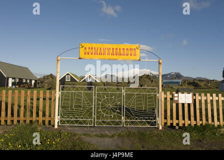 Gate, Sjomannagardur Snæfellsjökull, musée, l'Islande, Banque D'Images