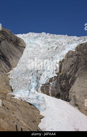 La Norvège, Sogn og Fjordane, Brikdal langue du glacier, Glacier, Banque D'Images