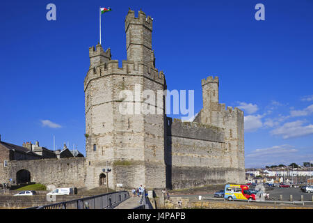 Pays de Galles, Gwynedd, Château de Caernarfon, Banque D'Images