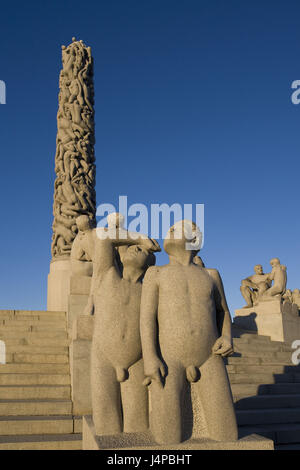 La Norvège, Oslo, Frognerpark Viegland, pièce jointe, sculptures, Banque D'Images