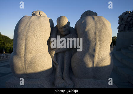 La Norvège, Oslo, Frognerpark Viegland, pièce jointe, sculptures, Banque D'Images