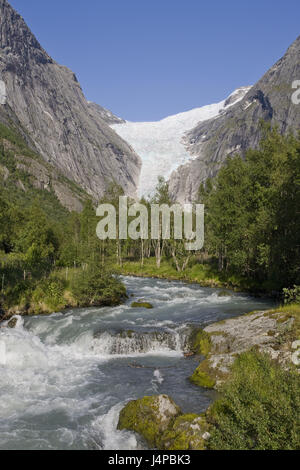 La Norvège, Sogn og Fjordane, Brikdal Glacier, flux, Banque D'Images