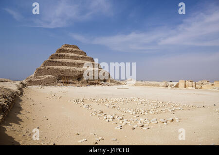 Pyramide de Sakkara le pharaon Djoser, Egypte, Sakkara, Banque D'Images