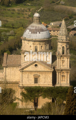 Église renaissance San Biagio, l'architecte Antonio il Sangallo, Montepulciano, Toscane, Italie, Europe, Banque D'Images