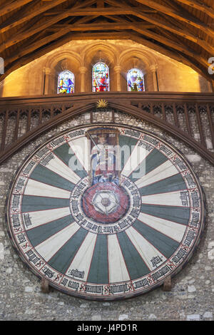 La Grande-Bretagne, l'Angleterre, Winchester, Hampshire, disque dur Winchester Castle, excellent son, table ronde du Roi Arthur, Banque D'Images