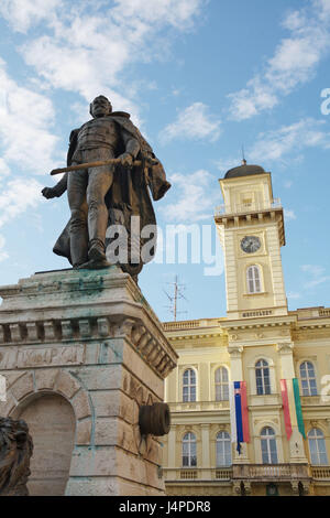 Town Square à Komarno, Slovaquie, Banque D'Images