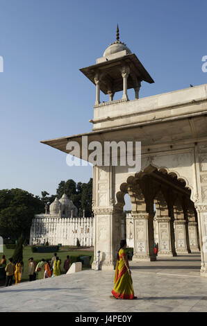 L'Inde, Delhi, Old Delhi, fort Rouge, Diwan-i-Khas, hall de la salle de consultations, Banque D'Images