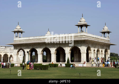 L'Inde, Delhi, Old Delhi, fort Rouge, Diwan-i-Khas, hall de la salle de consultations, Banque D'Images