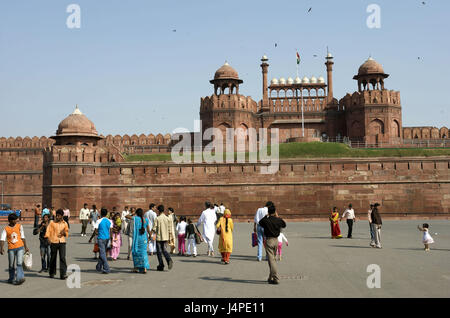 L'Inde, Delhi, Old Delhi, fort Rouge, Lahore, gates Banque D'Images