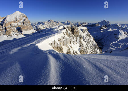 Italie, province de Belluno, les Dolomites, Lagazuoi, Tofana Tu Rozes, Sorapis, Antelao, Monte Pelmo, Banque D'Images