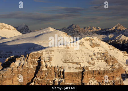 L'Italie, Tyrol du Sud, les Dolomites, le Piz gust, Tofana Tu Rozes, Sorapis, Antelao, Sellagruppe, Banque D'Images