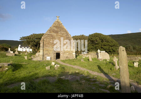 L'Irlande, Munster, comté de Kerry, péninsule de Dingle, l'église de Kilmalkedar, Banque D'Images