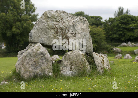 L'Irlande, Connacht, comté de Sligo, Carrowmore, cercles de pierres, dolmens, Banque D'Images