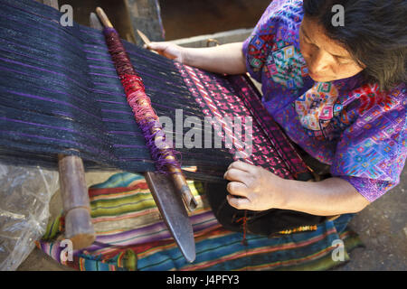 Guatemala, San Cristobal Totonicapan, femme, métier, travail, Banque D'Images