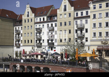 Allemagne, Berlin, Nikolaiviertel, promenade, street cafe, Banque D'Images