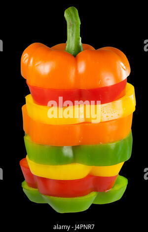 Pile de poivron jaune, rouge, vert et orange Banque D'Images