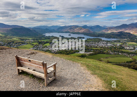 Keswick et Derwent Water vu de Latrigg, Lake District, Cumbria Banque D'Images