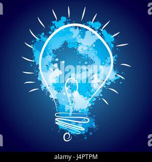 Grande nouvelle idée concept - l'ampoule à part attirer l'aquarelle vecteur éléments. Illustration de Vecteur