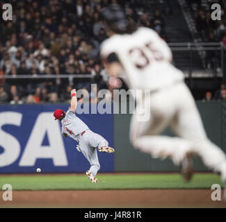 San Francisco, Californie, USA. Le 11 mai, 2017. Lors d'un match de la MLB entre les Reds de Cincinnati et les Giants de San Francisco à AT&T Park à San Francisco, Californie. Credit : csm/Alamy Live News Banque D'Images