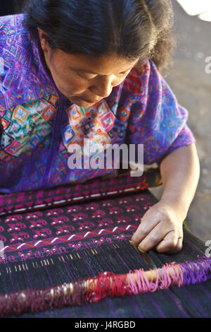 Guatemala, San Cristobal Totonicapan, femme, métier, travail, Banque D'Images