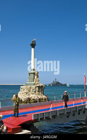 Sauver naval de la flotte russe de la mer Noire à Sébastopol, pont, soldat, le capitaine, le modèle ne libération, Banque D'Images