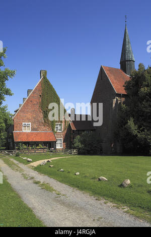 Allemagne, Basse-Saxe, genre, pays, pays d'Osnabrück hauteur Ankumer, réserve naturelle du nord de la forêt du bois, Wiehengebirge, Berge-Börstel Börstel, stylo, l'intérieur du cloître cistercien, women's Pen, collégiale, minster Saint Marien, début Gothique, gothique en brique, Banque D'Images