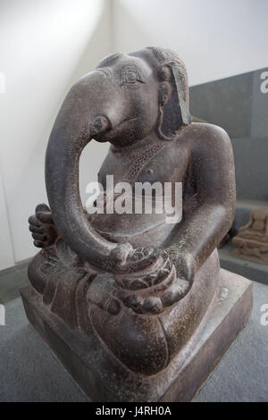 Vietnam, Danang, le musée de la sculpture Cham, statue de Ganesha, Banque D'Images