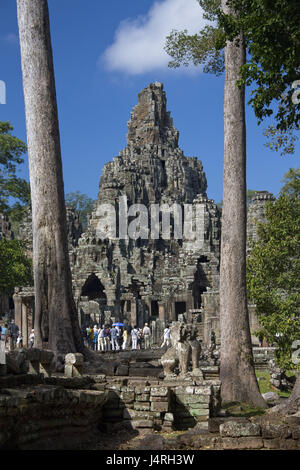Cambodge, Siem Reap, Angkor Wat, Angkor Tohm, temple Bayon, visiteur, Banque D'Images