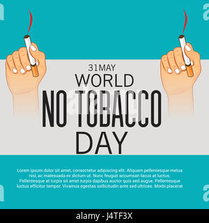 Illustration vectorielle d'un contexte pour la Journée mondiale sans tabac. Banque D'Images